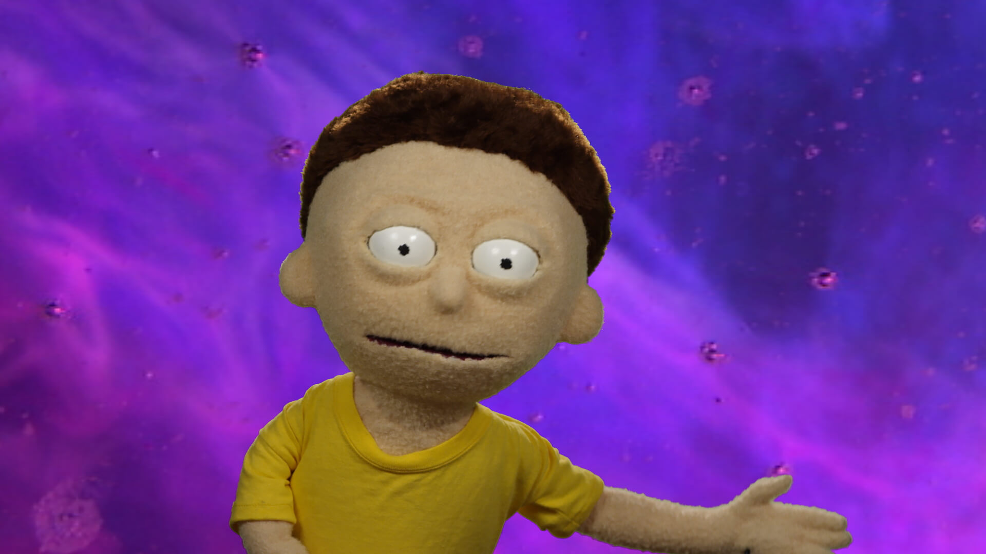 Morty Smith puppet from the Rick and Morty Blu-ray commercial shot and edited by Todd Bishop