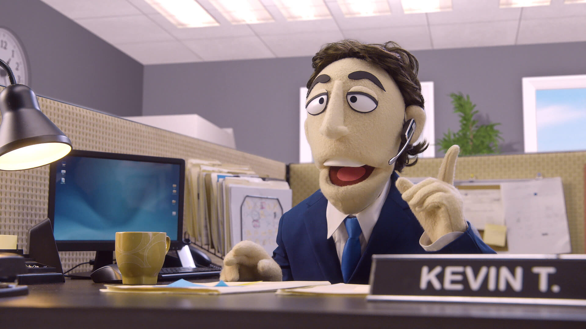 Kevin Nealon's puppet prank calls a flower shop in a scene for Comedy Central's Crank Yankers directed by Todd Bishop